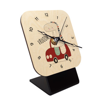 Βρουμ βρουμ, Quartz Table clock in natural wood (10cm)