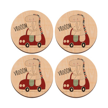 Βρουμ βρουμ, ΣΕΤ x4 Σουβέρ ξύλινα στρογγυλά plywood (9cm)