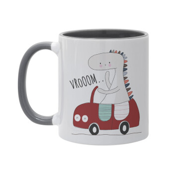 Βρουμ βρουμ, Mug colored grey, ceramic, 330ml