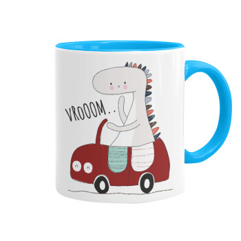 Βρουμ βρουμ, Mug colored light blue, ceramic, 330ml