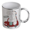 Mug ceramic, silver mirror, 330ml