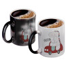 Color changing magic Mug, ceramic, 330ml when adding hot liquid inside, the black colour desappears (1 pcs)