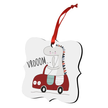 Βρουμ βρουμ, Christmas ornament polygon wooden 7.5cm