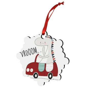 Βρουμ βρουμ, Christmas ornament snowflake wooden 7.5cm