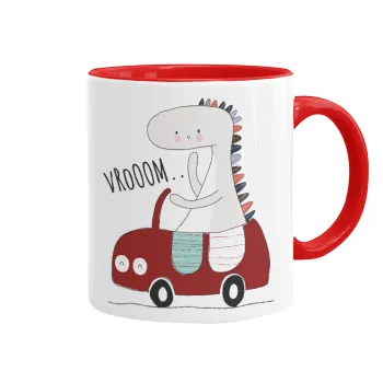 Βρουμ βρουμ, Κούπα χρωματιστή κόκκινη, κεραμική, 330ml