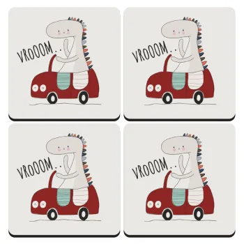 Βρουμ βρουμ, ΣΕΤ 4 Σουβέρ ξύλινα τετράγωνα (9cm)