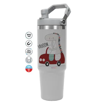 Βρουμ βρουμ, GREY color, 890ml (30oz) stainless Steel Tumbler with Handle