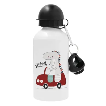 Βρουμ βρουμ, Metal water bottle, White, aluminum 500ml