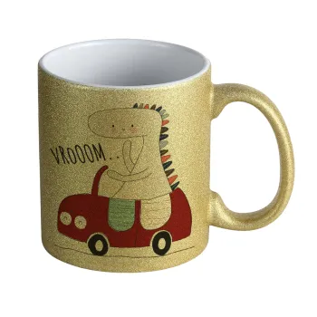 Βρουμ βρουμ, Κούπα Χρυσή Glitter που γυαλίζει, κεραμική, 330ml