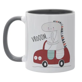 Βρουμ βρουμ, Κούπα χρωματιστή γκρι, κεραμική, 330ml