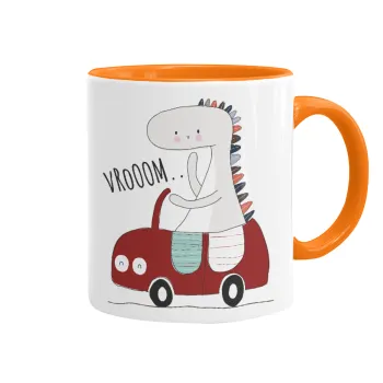 Βρουμ βρουμ, Mug colored orange, ceramic, 330ml