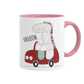 Βρουμ βρουμ, Mug colored pink, ceramic, 330ml