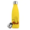 Yellow Stainless Steel Metallic Thermos, double-walled, 500ml