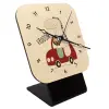 Quartz Table clock in natural wood (10cm)