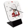 Quartz Wooden table clock with hands (10cm)