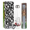 Easter candle, metallic white thermos bottle (500ml) & aromatic flat candle (30cm) (GRAY)
