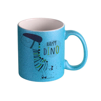 Happy Dino, Κούπα Σιέλ Glitter που γυαλίζει, κεραμική, 330ml