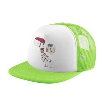 Happy Dino, Καπέλο Soft Trucker με Δίχτυ Πράσινο/Λευκό