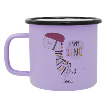 Happy Dino, Κούπα Μεταλλική εμαγιέ ΜΑΤ Light Pastel Purple 360ml