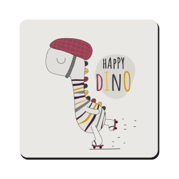 Happy Dino, Τετράγωνο μαγνητάκι ξύλινο 9x9cm