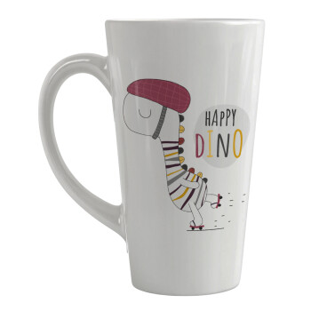 Happy Dino, Κούπα κωνική Latte Μεγάλη, κεραμική, 450ml