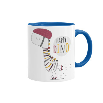 Happy Dino, Mug colored blue, ceramic, 330ml