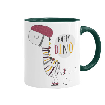 Happy Dino, Mug colored green, ceramic, 330ml