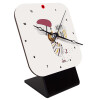 Quartz Wooden table clock with hands (10cm)