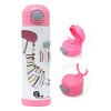 Children's hot water bottle, stainless steel, with safety straw, PINK (500ml)