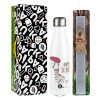 Easter candle, metallic white thermos bottle (500ml) & aromatic flat candle (30cm) (GRAY)