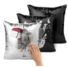Μαξιλάρι καναπέ Μαγικό Μαύρο με πούλιες 40x40cm περιέχεται το γέμισμα