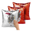 Μαξιλάρι καναπέ Μαγικό Κόκκινο με πούλιες 40x40cm περιέχεται το γέμισμα