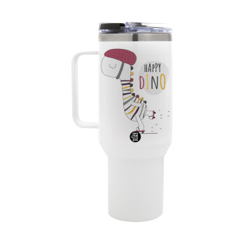 Happy Dino, Mega Tumbler με καπάκι, διπλού τοιχώματος (θερμό) 1,2L
