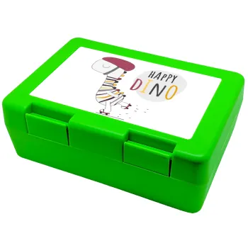 Happy Dino, Children's cookie container GREEN 185x128x65mm (BPA free plastic)