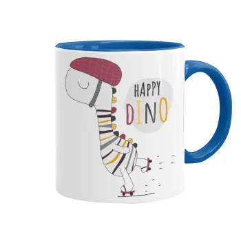 Happy Dino, Mug colored blue, ceramic, 330ml