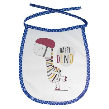 Happy Dino, Σαλιάρα μωρού αλέκιαστη με κορδόνι Μπλε