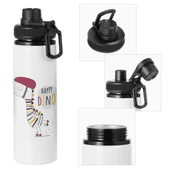 Happy Dino, Metal water bottle with safety cap, aluminum 850ml