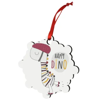 Happy Dino, Στολίδι Χριστουγεννιάτικο στολίδι snowflake ξύλινο 7.5cm