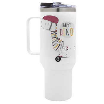 Happy Dino, Mega Stainless steel Tumbler with lid, double wall 1,2L