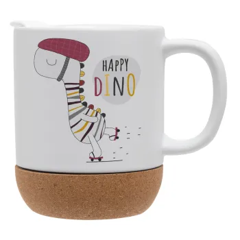 Happy Dino, Ceramic coffee mug Cork (MAT), 330ml