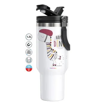 Happy Dino, Mega Stainless steel Tumbler with lid, double wall 1,2L