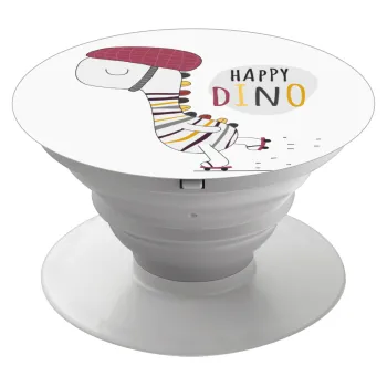 Happy Dino, Phone Holders Stand  White Hand-held Mobile Phone Holder