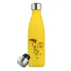 Yellow Stainless Steel Metallic Thermos, double-walled, 500ml