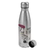 Metallic water bottle, stainless steel, 750ml