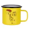 Metallic enamel MATT Yellow cup 360ml