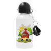 Toy car, Metal water bottle, White, aluminum 500ml