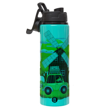 Toy car, Metallic water bottle with safety lid, 850ml aluminum