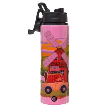 Toy car, Metallic water bottle with safety lid, 850ml aluminum