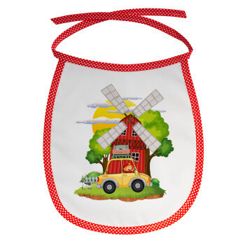 Toy car, Σαλιάρα μωρού αλέκιαστη με κορδόνι Κόκκινη