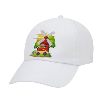 Toy car, Καπέλο Ενηλίκων Baseball Λευκό 5-φύλλο (POLYESTER, ΕΝΗΛΙΚΩΝ, UNISEX, ONE SIZE)